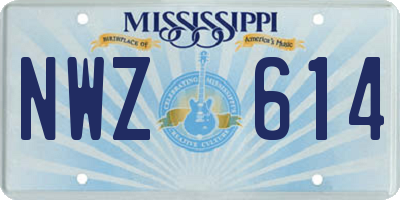 MS license plate NWZ614