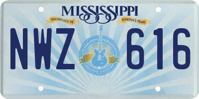 MS license plate NWZ616