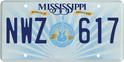 MS license plate NWZ617