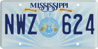 MS license plate NWZ624