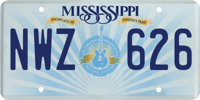 MS license plate NWZ626