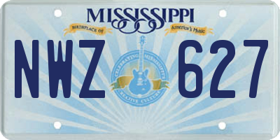 MS license plate NWZ627