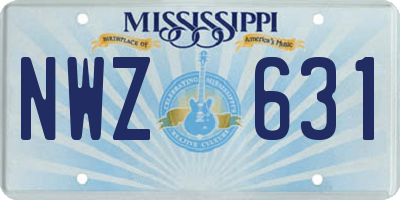 MS license plate NWZ631