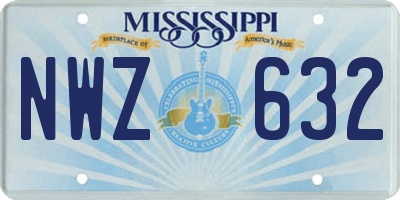 MS license plate NWZ632