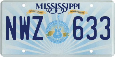 MS license plate NWZ633