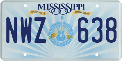 MS license plate NWZ638