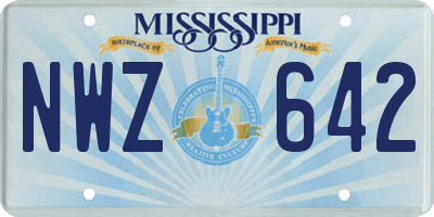 MS license plate NWZ642