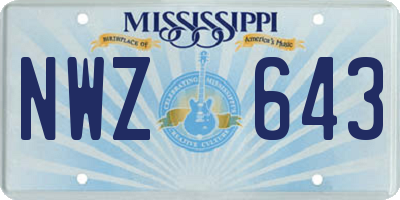 MS license plate NWZ643