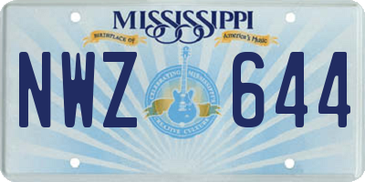 MS license plate NWZ644