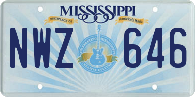 MS license plate NWZ646