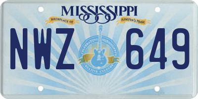 MS license plate NWZ649