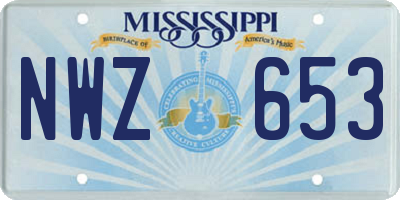 MS license plate NWZ653