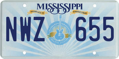 MS license plate NWZ655
