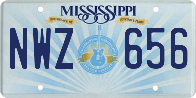 MS license plate NWZ656