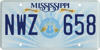 MS license plate NWZ658