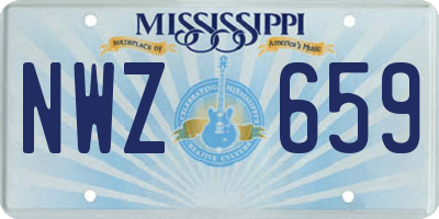 MS license plate NWZ659