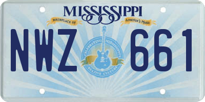 MS license plate NWZ661