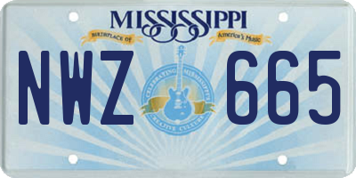 MS license plate NWZ665
