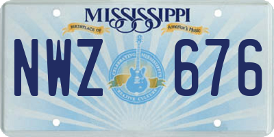 MS license plate NWZ676