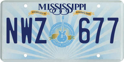 MS license plate NWZ677