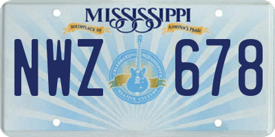 MS license plate NWZ678