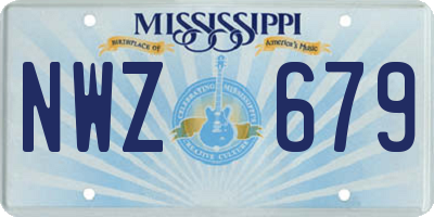 MS license plate NWZ679