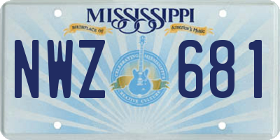 MS license plate NWZ681