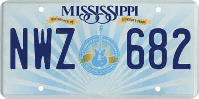 MS license plate NWZ682