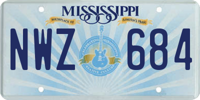 MS license plate NWZ684