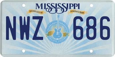 MS license plate NWZ686