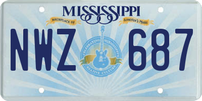 MS license plate NWZ687