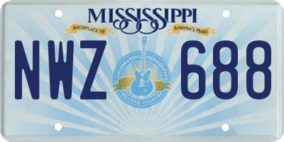 MS license plate NWZ688