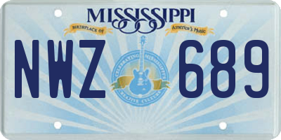 MS license plate NWZ689