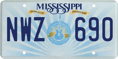 MS license plate NWZ690