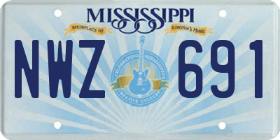 MS license plate NWZ691
