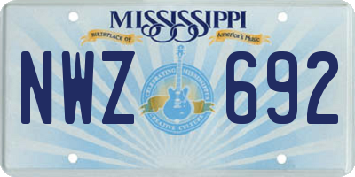 MS license plate NWZ692
