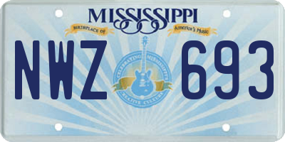 MS license plate NWZ693