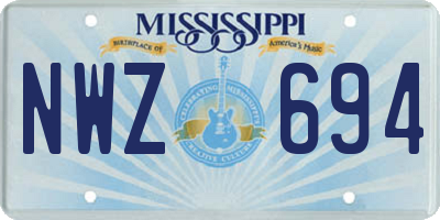 MS license plate NWZ694