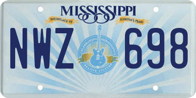 MS license plate NWZ698