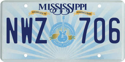 MS license plate NWZ706
