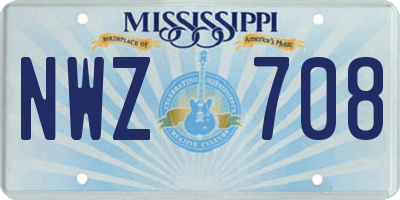 MS license plate NWZ708