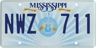 MS license plate NWZ711