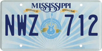 MS license plate NWZ712