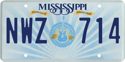 MS license plate NWZ714