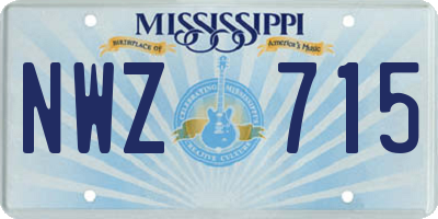 MS license plate NWZ715