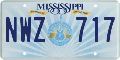 MS license plate NWZ717