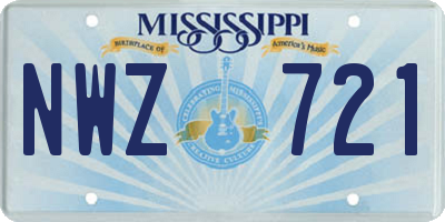 MS license plate NWZ721