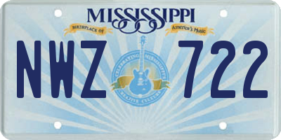 MS license plate NWZ722
