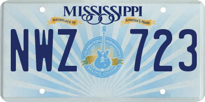 MS license plate NWZ723