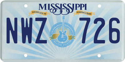 MS license plate NWZ726